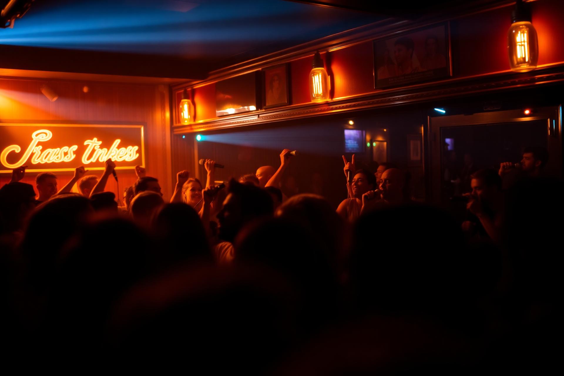 Karaoke night crowd energy